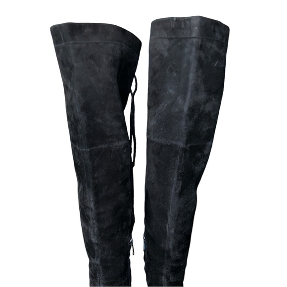 Sam Edelman Kayla Black Suede Over The Knee Heeled Boots - 5 - Picture 8 of 16